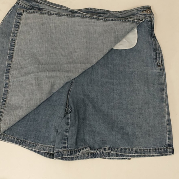 Denim Skort Short Skirt w Shorts Blue Jean sz 14 - Picture 2 of 12